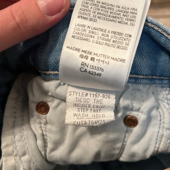 Mother Insider Crop Step Fray Jeans in Hold My Hand - Picture 5 of 7